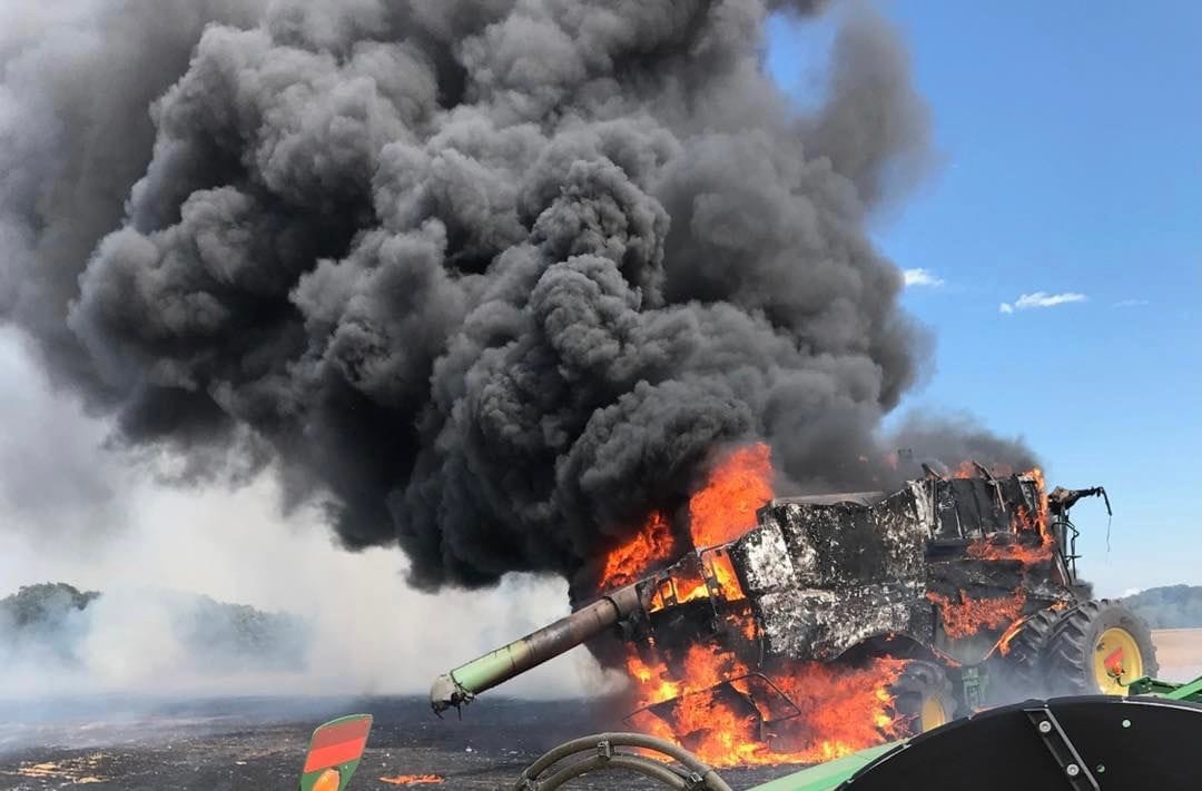 Warm, dry harvest conditions increase risk of combine fires
