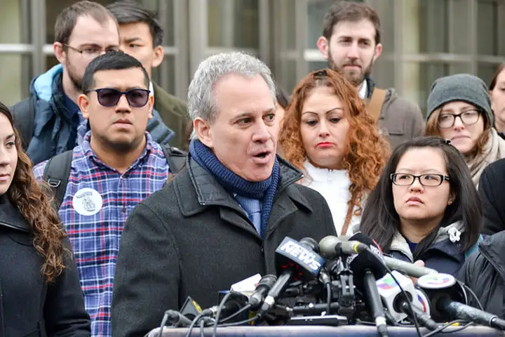 New York Attorney General Eric Schneiderman is leading the collection of states suing the EPA over its decision to delay WOTUS. Pictured here