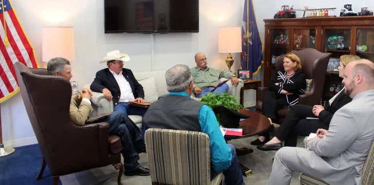 Sen. Heidi Heitkamp met with members from the U.S. Cattlemen’s Association (USCA) in mid-June to discuss several beef industry issues