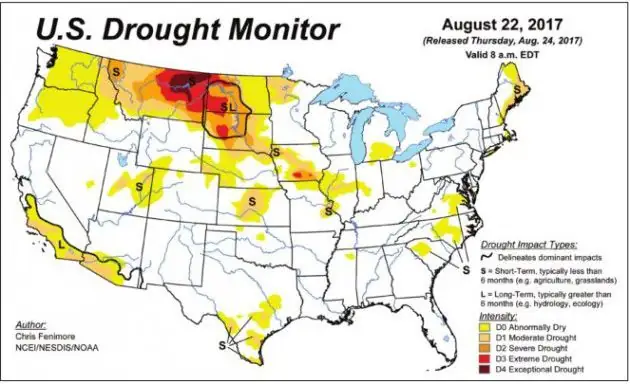 U.S. Drought Monitor - August 2017
