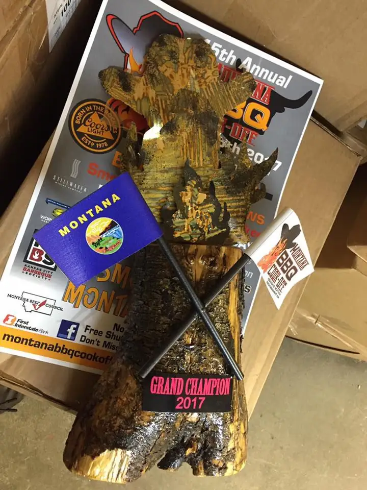 This year's grand champion trophy for the Montana BBQ Cookoff. The group is promoted with Checkoff dollars.