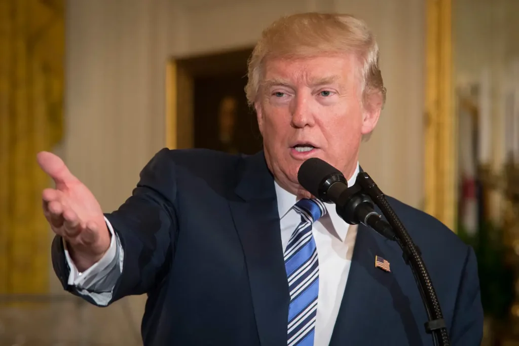 U.S. Department of Agriculture (USDA) Secretary Sonny Perdue is acknowledged by President Donald J. Trump for bringing U.S. beef to China on July 17