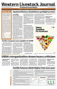 Western Livestock Journal cover, January 12, 2026
