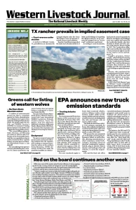 Western Livestock Journal cover, April 15, 2024