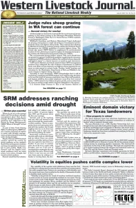 Western Livestock Journal cover, June 20, 2022