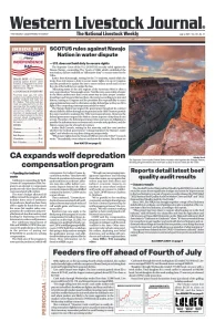 Western Livestock Journal cover, July 03, 2023