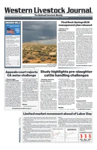 Western Livestock Journal cover, September 02, 2024