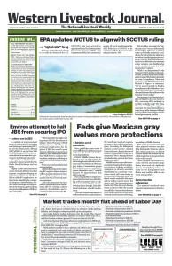 Western Livestock Journal cover, September 04, 2023