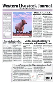 Western Livestock Journal cover, September 11, 2023
