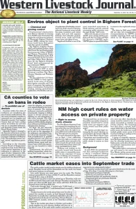 Western Livestock Journal cover, September 12, 2022