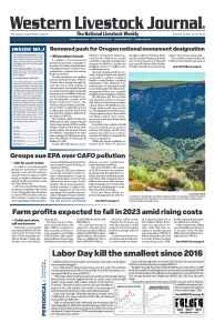 Western Livestock Journal cover, September 18, 2023