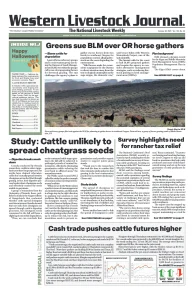 Western Livestock Journal cover, October 28, 2024