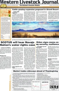 Western Livestock Journal cover, November 21, 2022