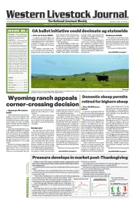 Western Livestock Journal cover, December 04, 2023