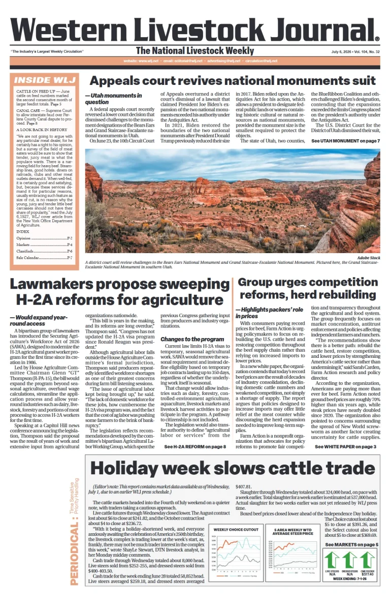 Western Livestock Journal cover, July 06, 2026