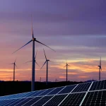 Solar photovoltaic panels and wind turbines