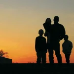 Farm family silhouette